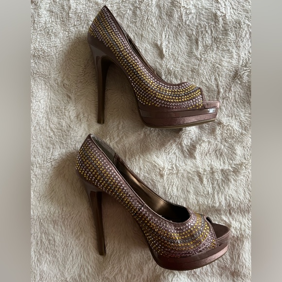 Society86 Multicolored Gemstone Peep-Toe High Heels - Picture 4 of 7